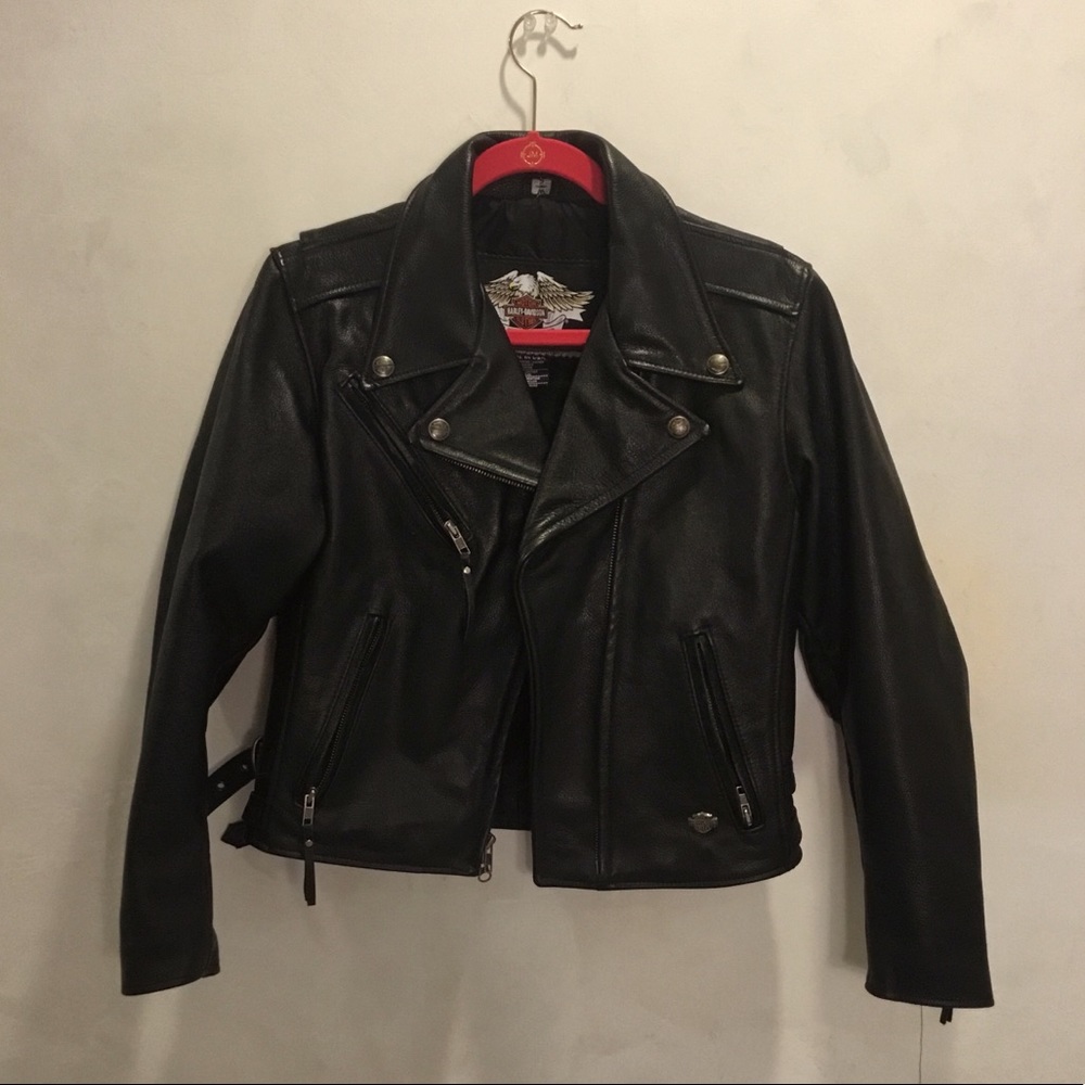 Vintage Harley Davidson Leather Moto Jacket🖤🧡🖤